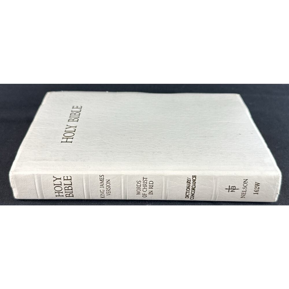Holy Bible King James Version Red Letter White Leather Nelson 162W 1984 - Picture 3 of 9
